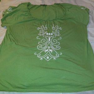 Style & Co 3X short sleeve peasant blouse